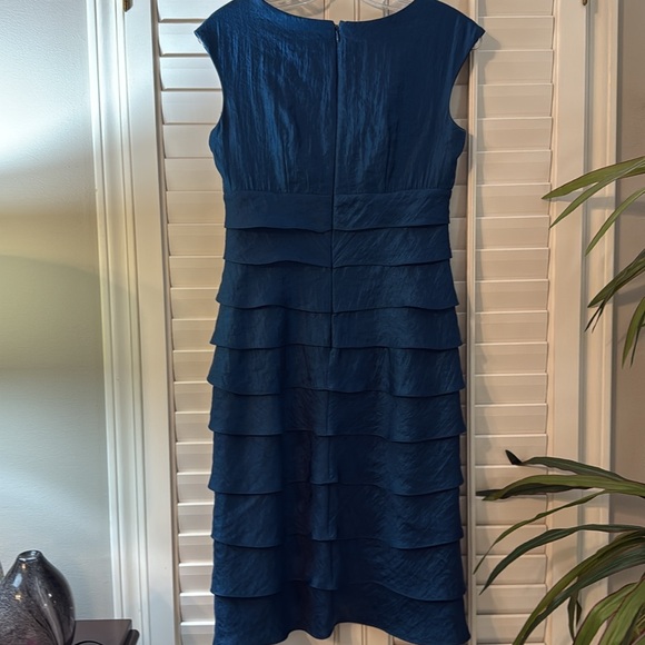 London Times Teal Layered Midi Dress Size 2 - Picture 4 of 4